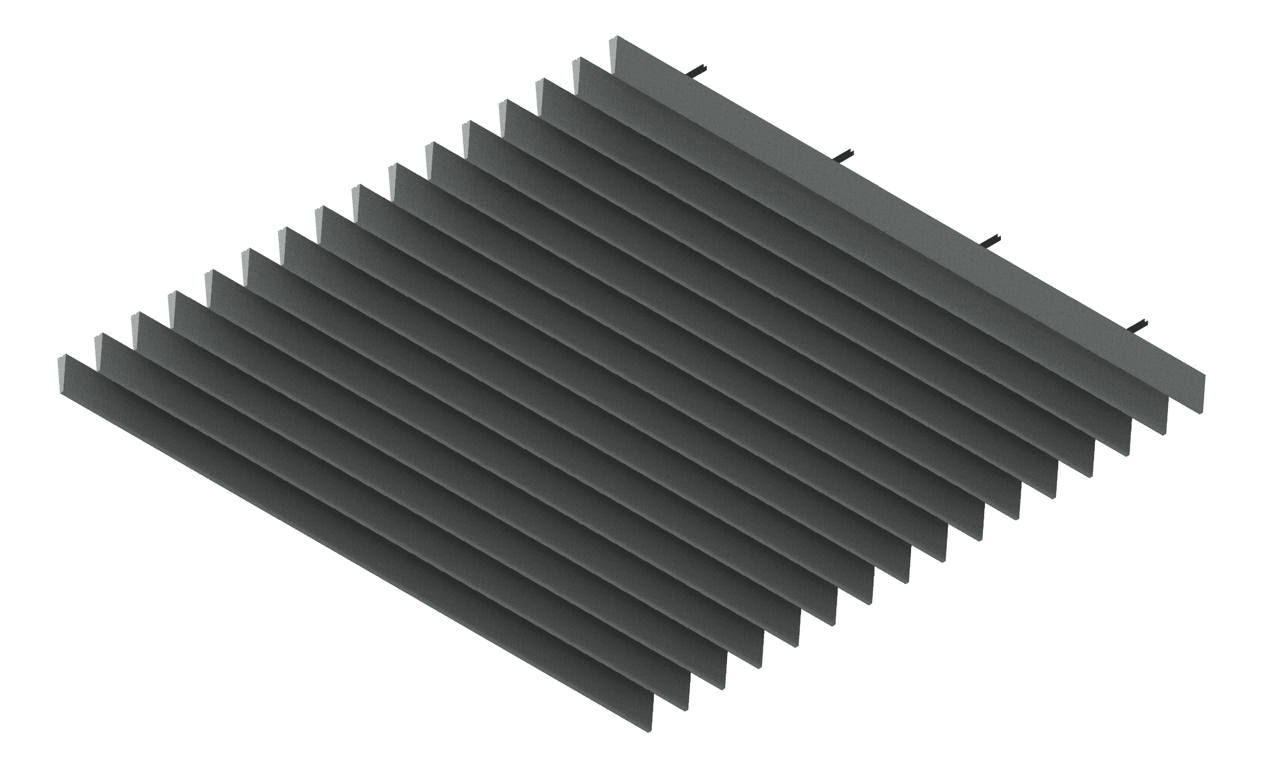3D Presentation Image of CeilingBaffles Acoustic AutexNZ Frontier Raft Blade