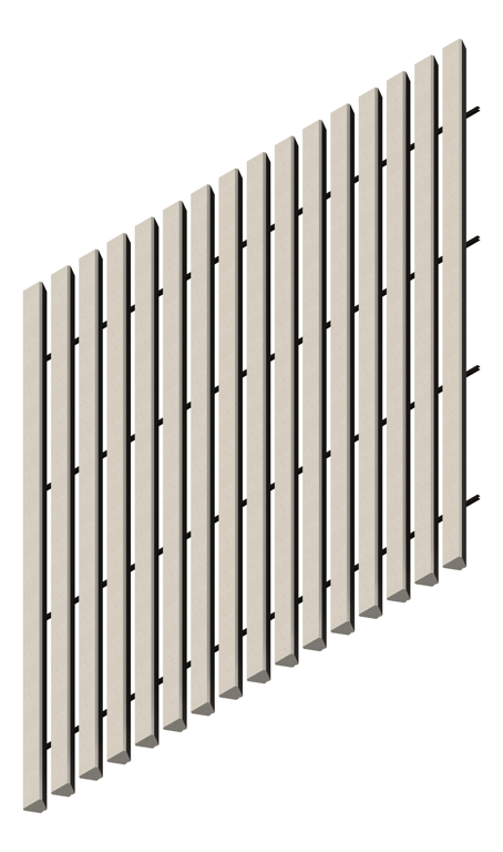 3D Presentation Image of WallBaffles Acoustic AutexNZ Frontier Raft Trapezoid