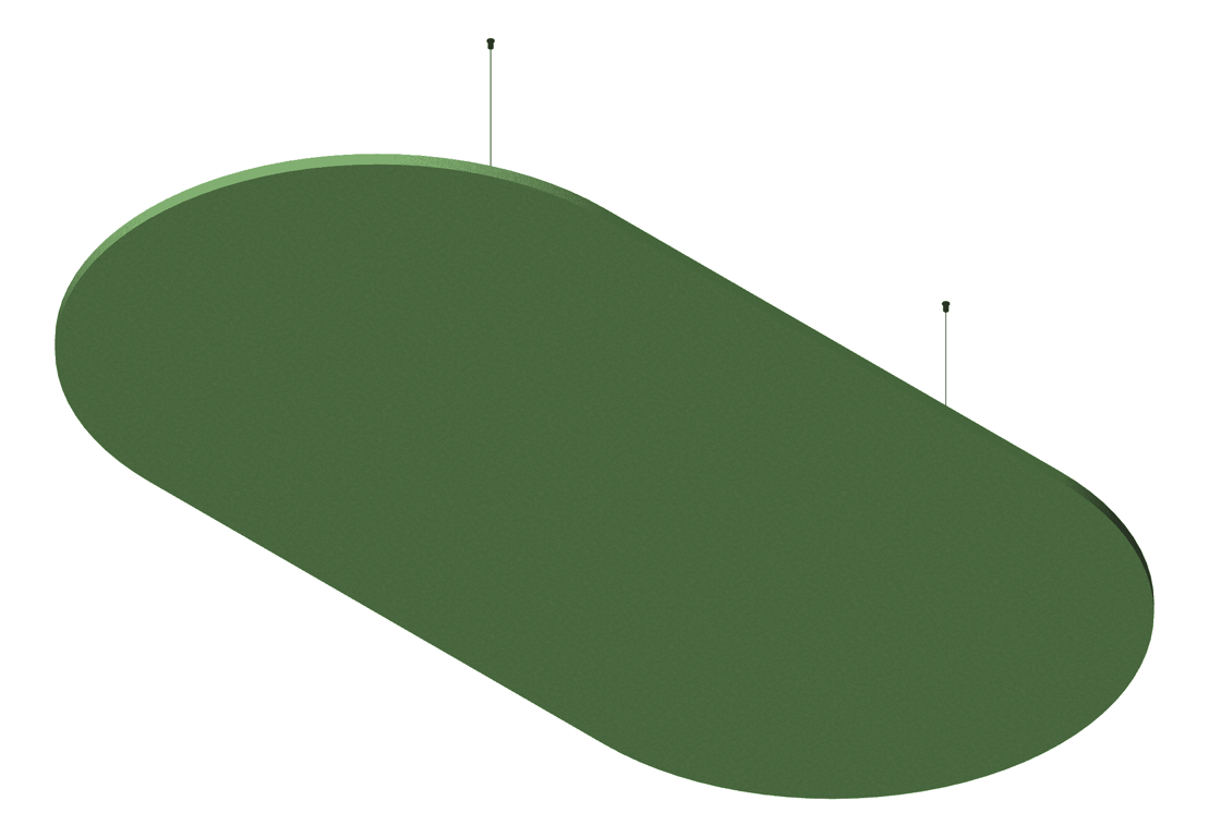 3D Presentation Image of Panel Acoustic AutexNZ Horizon Oval Suspended