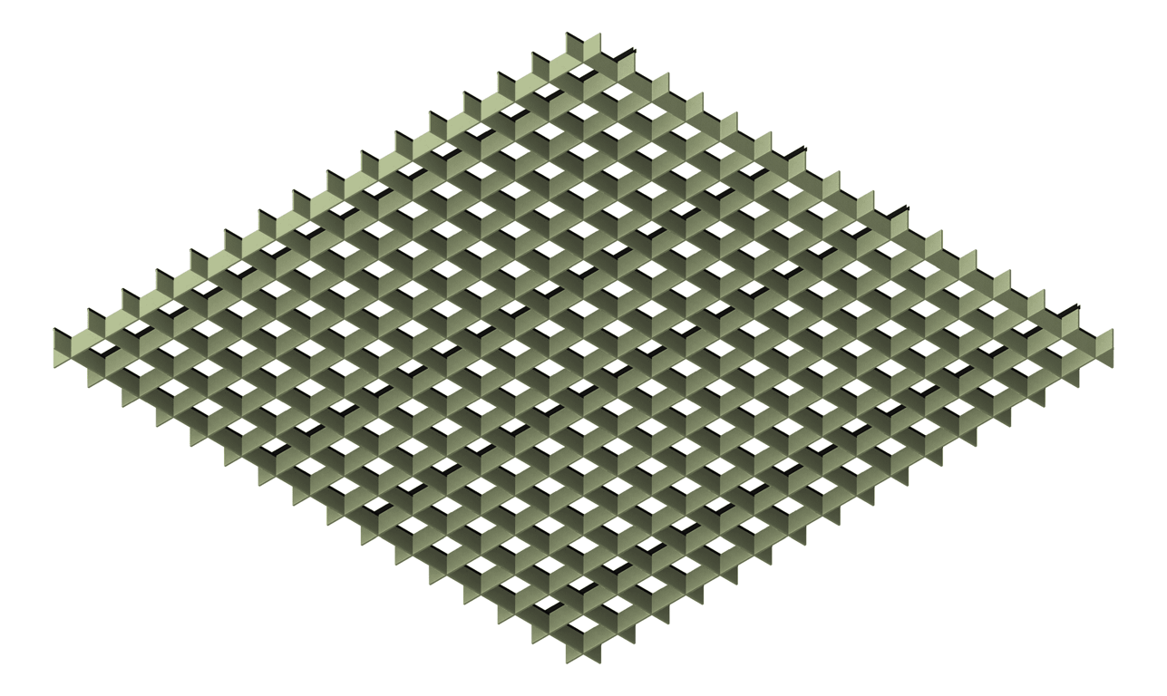 3D Presentation Image of CeilingBaffles Acoustic AutexUK Frontier Fin Axis