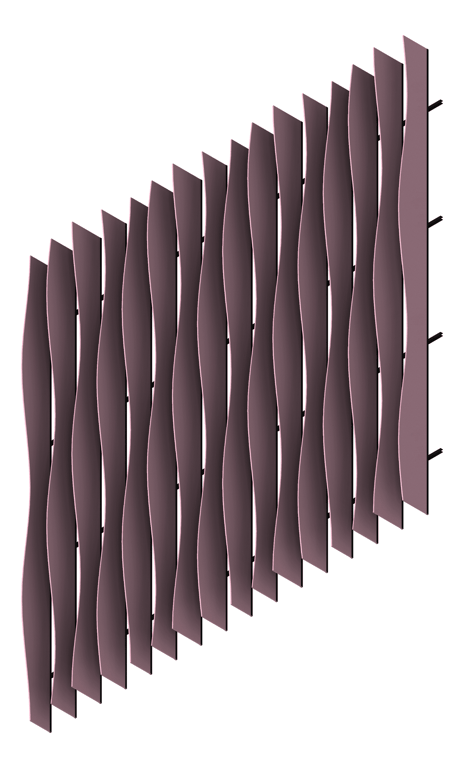 3D Presentation Image of WallBaffles Acoustic AutexUK Frontier Fin Talus