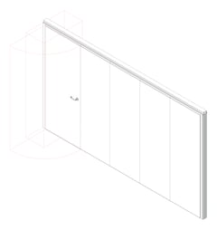 3D Shaded Image of OperableWall CentreStack Bildspec Series100 ConcealedStile
