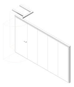 3D Shaded Image of OperableWall RemoteStack Bildspec Series100 ConcealedStile