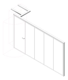 3D Shaded Image of OperableWall RemoteStack Bildspec Series100 StandardStile