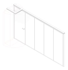 3D Documentation Image of OperableWall SideStack Bildspec Series100 StandardStile