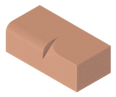 3D Presentation Image of Masonry Brick Brickworks BowralBricks Bullnose Single LongInternalReturnRight