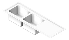 3D Shaded Image of Sink Laboratory Britex Universal TwinEndBowl