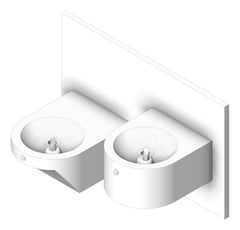 3D Shaded Image of DrinkingFountain WallHung Britex Accessible Double