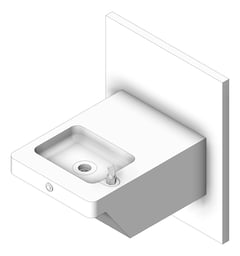 3D Shaded Image of DrinkingFountain WallHung Britex Accessible Square