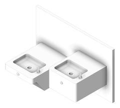 3D Shaded Image of DrinkingFountain WallHung Britex Accessible Square Double