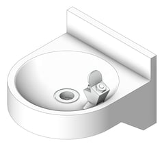 3D Shaded Image of DrinkingFountain WallHung Britex Compact