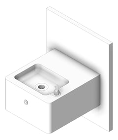 3D Shaded Image of DrinkingFountain WallHung Britex Dado Compact Square