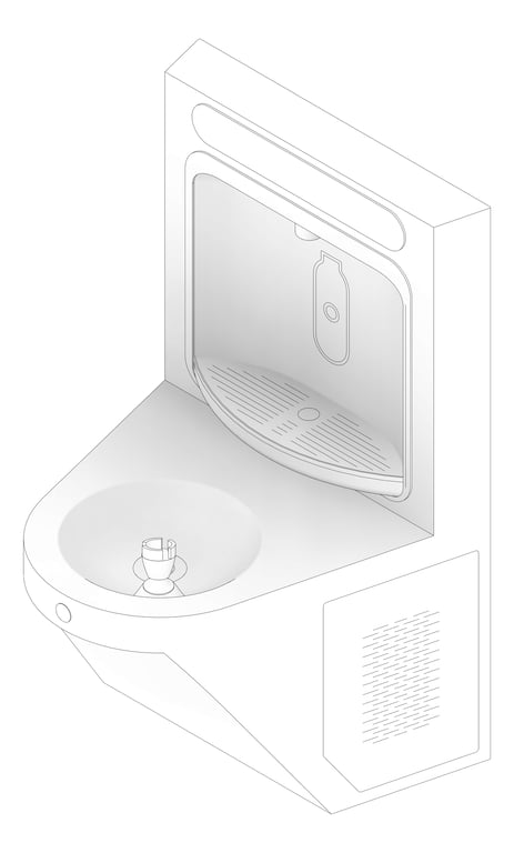 3D Documentation Image of DrinkingFountain WallMounted Britex Accessible BottleFiller Single Filtered