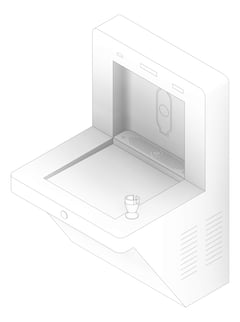 3D Documentation Image of DrinkingFountain WallMounted Britex VandalResistant BottleFiller