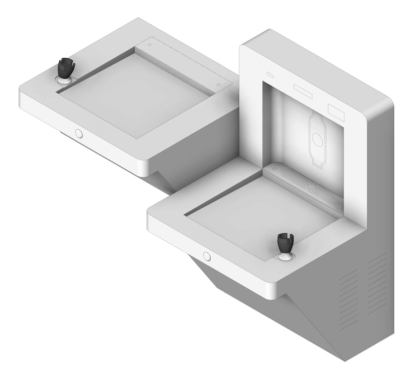 Image of DrinkingFountain WallMounted Britex VandalResistant BottleFiller Double