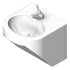 3D Shaded Image of Basin WallHung Britex Accessible AntiVandal TimeflowLeverTap