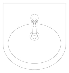 Plan Image of Basin WallHung Britex Accessible AntiVandal TimeflowLeverTap