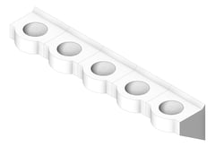 3D Shaded Image of Basin WallHung Britex Curveline MultiBasin FiveStations