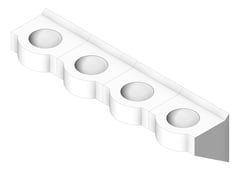 3D Shaded Image of Basin WallHung Britex Curveline MultiBasin FourStations