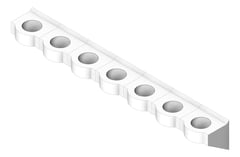 3D Shaded Image of Basin WallHung Britex Curveline MultiBasin SevenStations