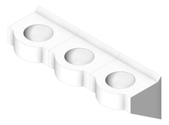 3D Shaded Image of Basin WallHung Britex Curveline MultiBasin ThreeStations