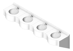 3D Shaded Image of Basin WallHung Britex Curveline MultiBasin TimeflowTap FourStations