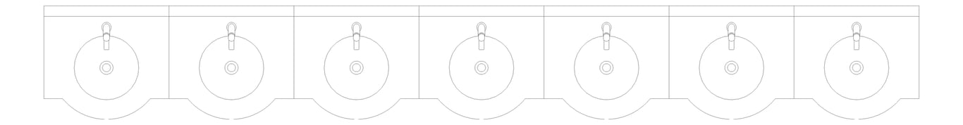 Plan Image of Basin WallHung Britex Curveline MultiBasin TimeflowTap SevenStations