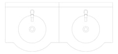 Plan Image of Basin WallHung Britex Curveline MultiBasin TimeflowTap TwoStations