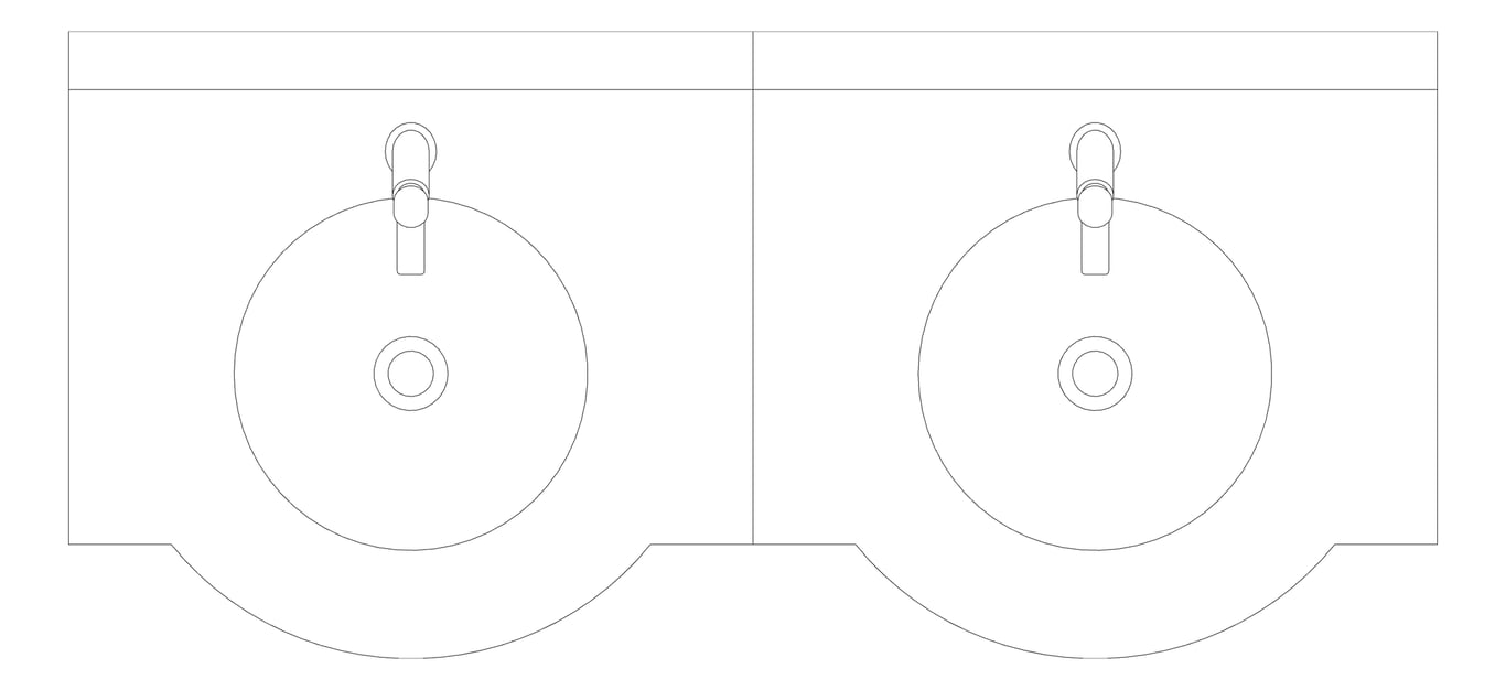 Plan Image of Basin WallHung Britex Curveline MultiBasin TimeflowTap TwoStations