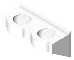 3D Shaded Image of Basin WallHung Britex Curveline MultiBasin TwoStations