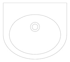 Plan Image of Basin WallHung Britex Grandeur AntiVandal