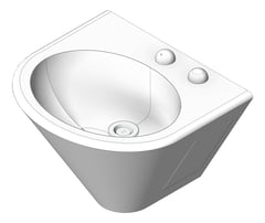 3D Shaded Image of Basin WallHung Britex Grandeur AntiVandal SecurityTap