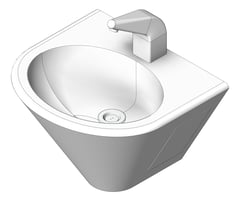 3D Shaded Image of Basin WallHung Britex Grandeur AntiVandal SensorTap