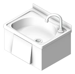 3D Shaded Image of Basin WallHung Britex KneeOperated Compact GooseNeckSpout