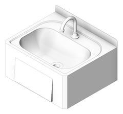 3D Shaded Image of Basin WallHung Britex KneeOperated GooseNeckSpout