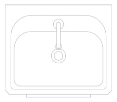 Plan Image of Basin WallHung Britex KneeOperated GooseNeckSpout