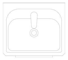 Plan Image of Basin WallHung Britex KneeOperated LowLevelSpout