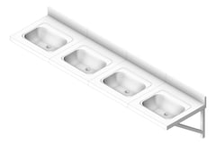 3D Shaded Image of Basin WallHung Britex MultiBasin FourStations