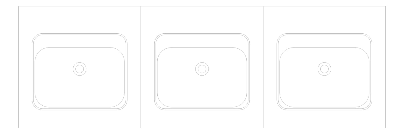 Plan Image of Basin WallHung Britex MultiBasin ThreeStations