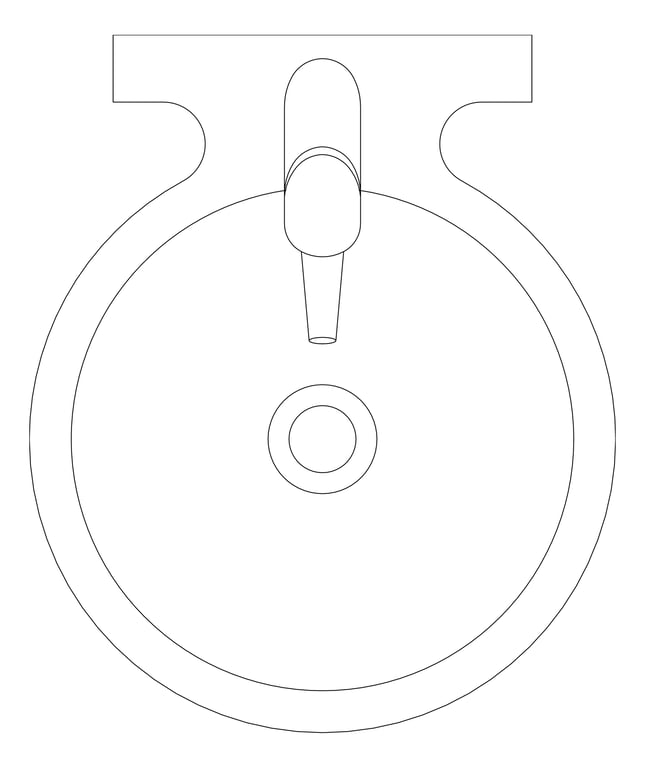 Plan Image of Basin WallHung Britex Omega DeluxeTimeflowTap