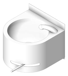 3D Shaded Image of Basin WallHung Britex WandActivated LowLevelSpout