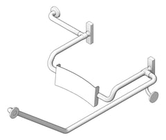 3D Shaded Image of Backrest Fixed Britex Grabrail 40Deg Left