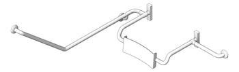 3D Shaded Image of Backrest Fixed Britex Grabrail 40Deg Right