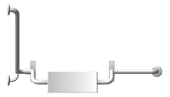 Front Image of Backrest Fixed Britex Grabrail 40Deg Right