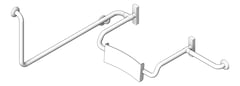 3D Shaded Image of Backrest Fixed Britex Grabrail 90Deg Right