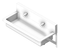 3D Shaded Image of Trough WallHung Britex HandWash FrontBibTap