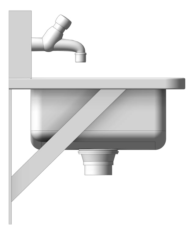 Left Image of Trough WallHung Britex HandWash TopBibTap
