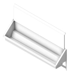 3D Shaded Image of Trough WallHung Britex Wallsend Lockable