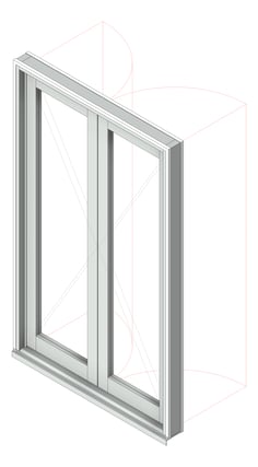 3D Shaded Image of Door Hinged Capral AGS 225 2P OpenIn