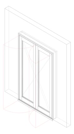 3D Documentation Image of Door Hinged Capral AGS 225 2P OpenOut